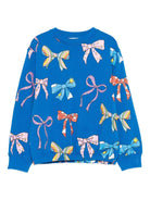 Felpa per bambina Stella McCartney Kids blu con stampa fiocchi - Rubino Kids