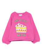 Felpa per bambina Stella McCartney Kids fucsia con stampa di torta - Rubino Kids