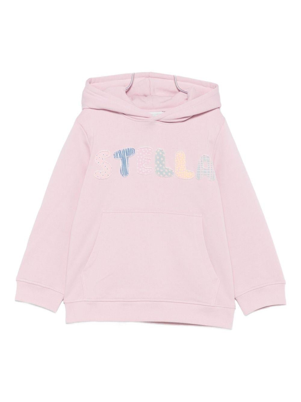 Felpa per bambina Stella McCartney Kids rosa con cappuccio in cotone - Rubino Kids