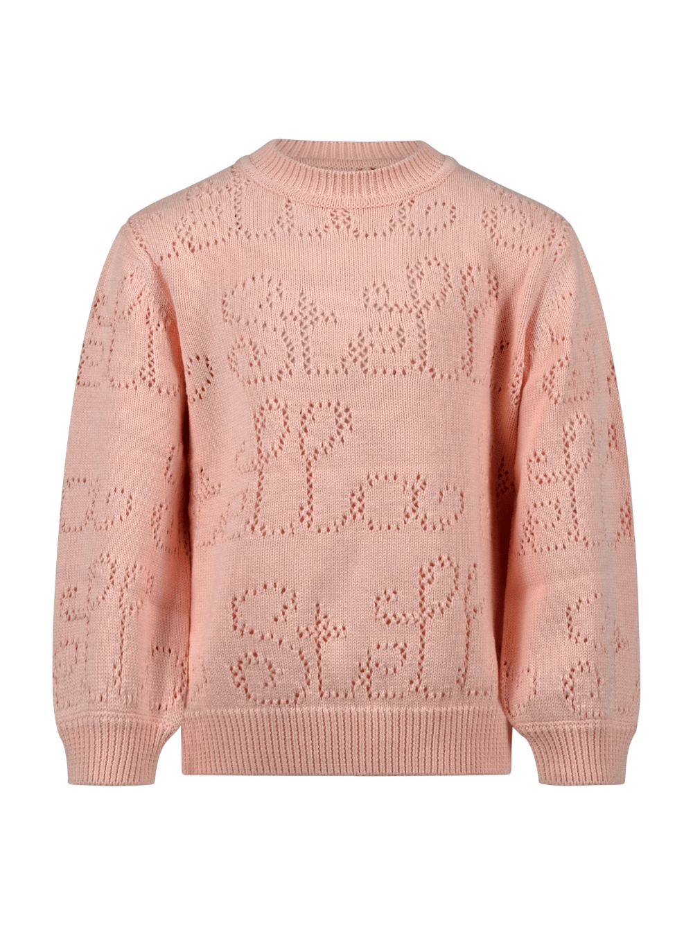 Felpa per bambina Stella McCartney Kids rosa con logo ricamato all - over - Rubino Kids