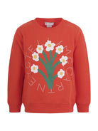 Felpa per bambina Stella McCartney Kids rossa con stampa fiori sul davanti - Rubino Kids