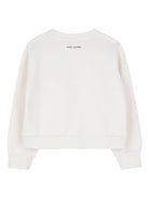 Felpa per bambina The Marc Jacobs Kids bianca con applicazioni a fiore - Rubino Kids