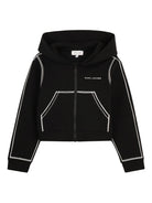 Felpa per bambina The Marc Jacobs Kids nera con dettagli disegnati bianchi - Rubino Kids