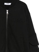 Felpa per bambinao MSGM Kids nera con cerniera - Rubino Kids