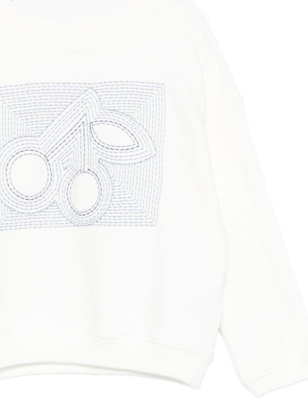 Felpa per bambini Bonpoint bianca con logo ricamato sul davanti - Rubino Kids