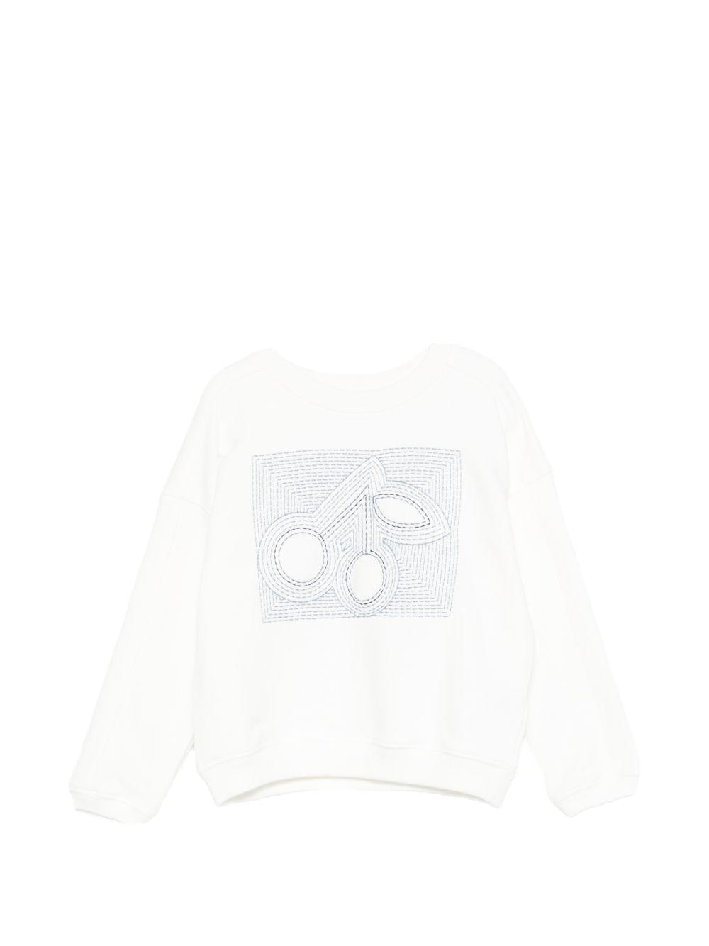Felpa per bambini Bonpoint bianca con logo ricamato sul davanti - Rubino Kids