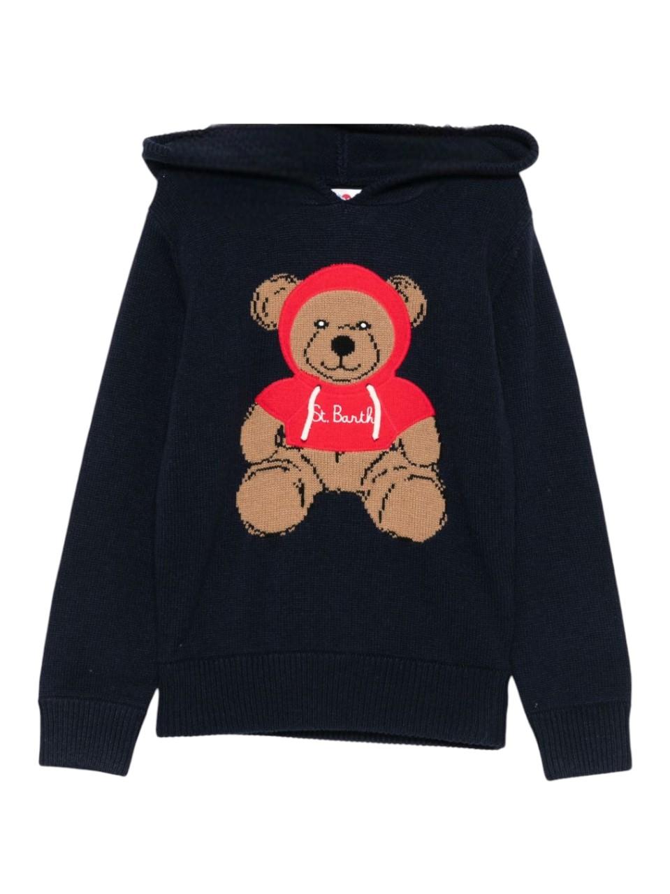 Felpa per bambini MC2 Saint Barth Kids x Trudi nera con ricamo Orsetto - Rubino Kids