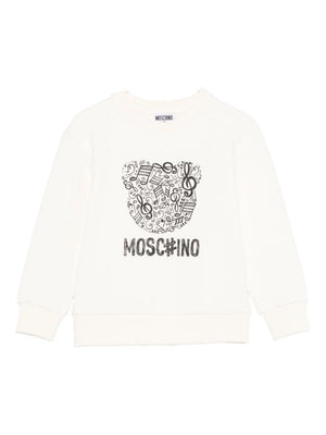 Moschino Kids white sweatshirt with musical note motif