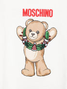 Felpa per bambini Moschino Kids bianca con stampa orsetto - Rubino Kids