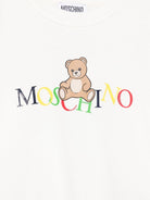 Felpa per bambini Moschino Kids bianca con stampa Teddy - Rubino Kids