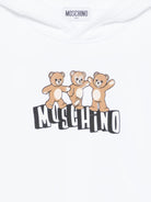 Felpa per bambini Moschino Kids bianchi con tre Teddy Bear - Rubino Kids