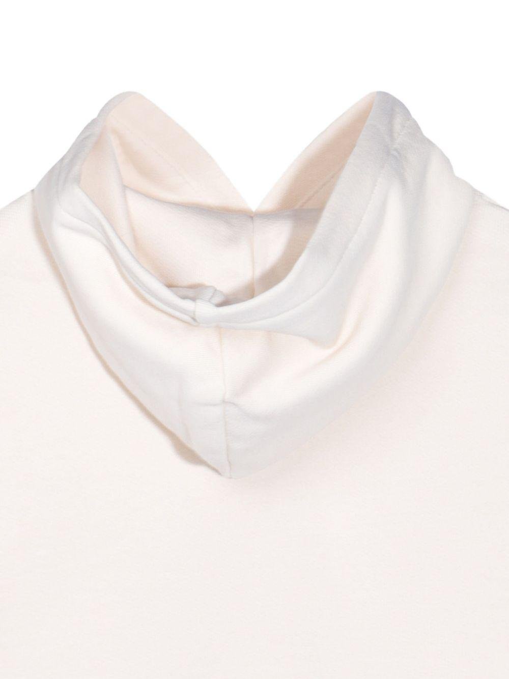 Felpa per bambini Moschino Kids bianco con stampa Teddy e cappuccio - Rubino Kids