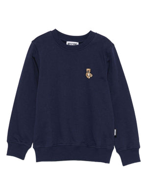 Felpa per bambini Moschino Kids blu con logo Teddy Bear