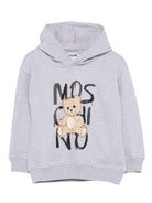 Felpa per bambini Moschino Kids grigia con stampa Teddy Bear - Rubino Kids