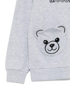 Felpa per bambini Moschino Kids grigio con ricamo a forma di orsacchiotto - Rubino Kids