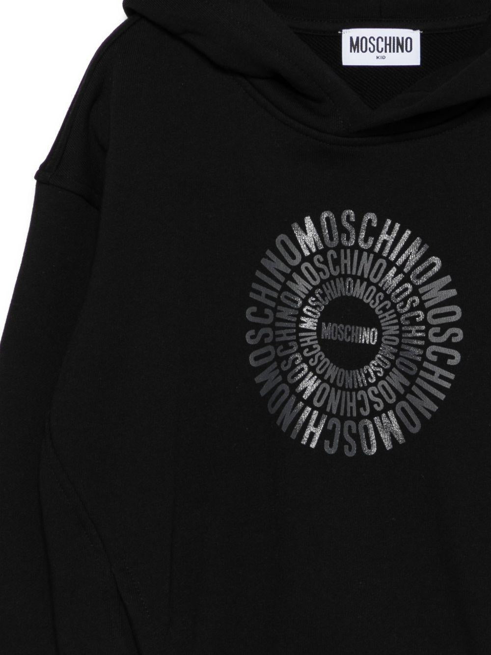 Felpa per bambini Moschino Kids nera con logo sul davanti - Rubino Kids