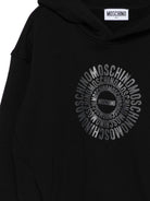 Felpa per bambini Moschino Kids nera con logo sul davanti - Rubino Kids