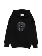 Felpa per bambini Moschino Kids nera con logo sul davanti - Rubino Kids