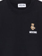 Felpa per bambini Moschino Kids nera con logo sul davanti - Rubino Kids