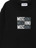 Felpa per bambini Moschino Kids nera con logo sul davanti - Rubino Kids