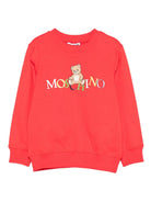 Felpa per bambini Moschino Kids rosso con logo Teddy - Rubino Kids