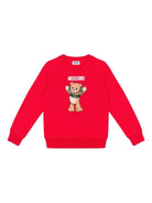 Felpa per bambini Moschino Kids rosso con motivo Bear - Rubino Kids