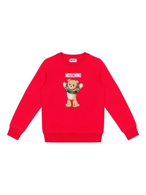 Felpa per bambini Moschino Kids rosso con motivo Bear