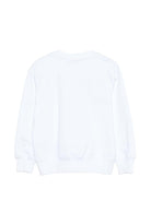 Felpa per bambini MSGM Kids bianca con dettaglio logo - Rubino Kids