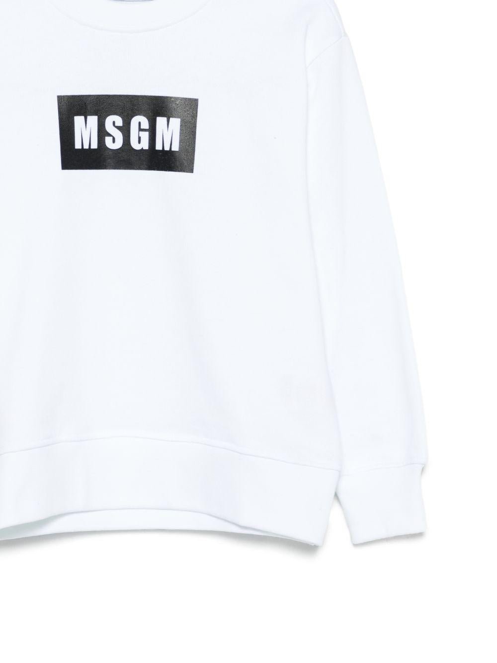 Felpa per bambini MSGM Kids bianca con dettaglio logo - Rubino Kids