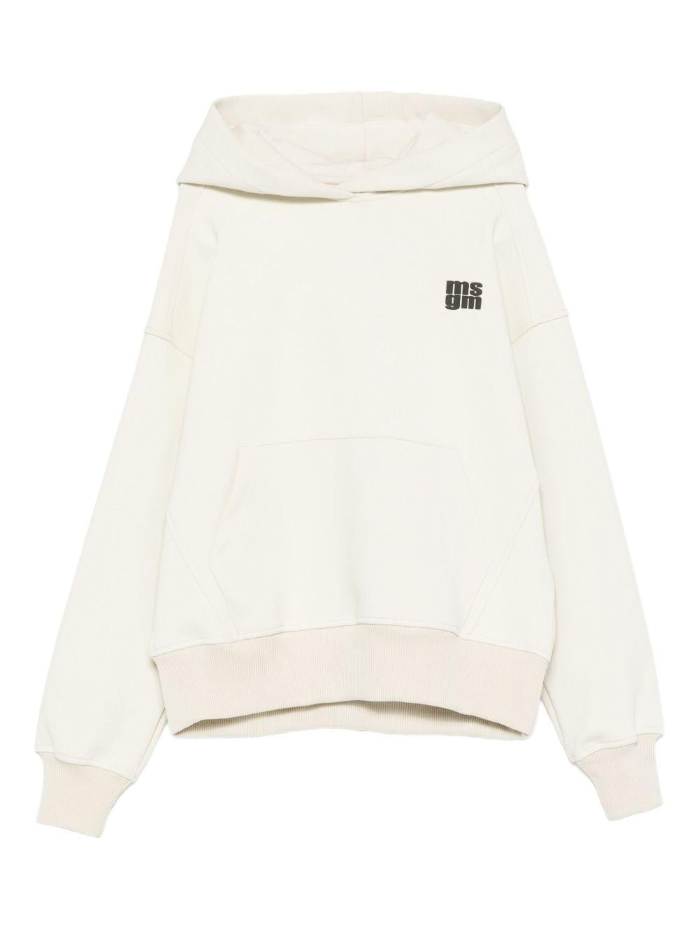 Felpa per bambini MSGM Kids bianca con stampa del logo - Rubino Kids