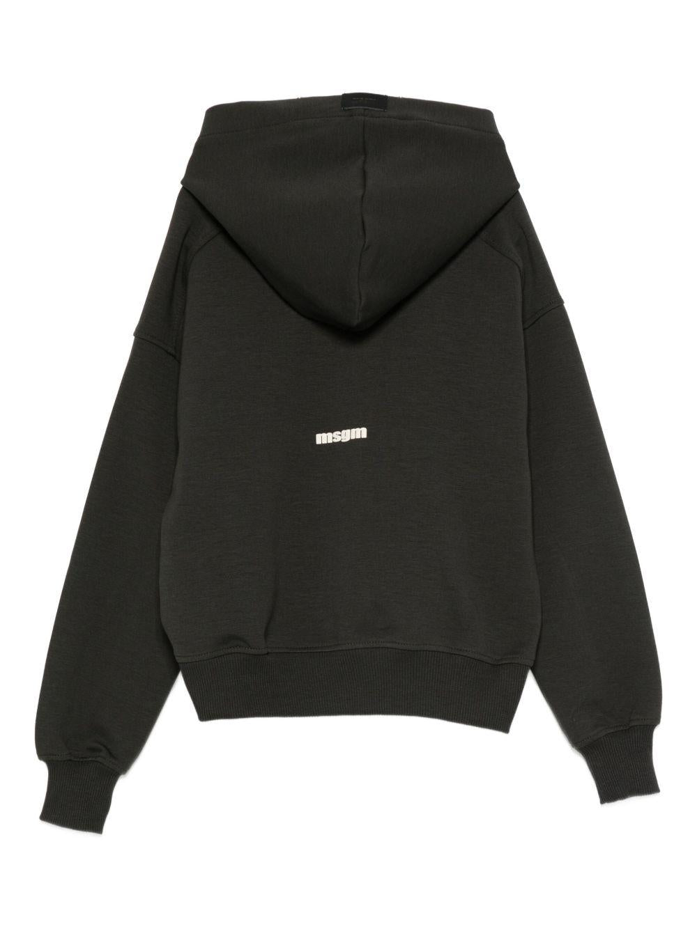 Felpa per bambini MSGM Kids nera con stampa del logo - Rubino Kids