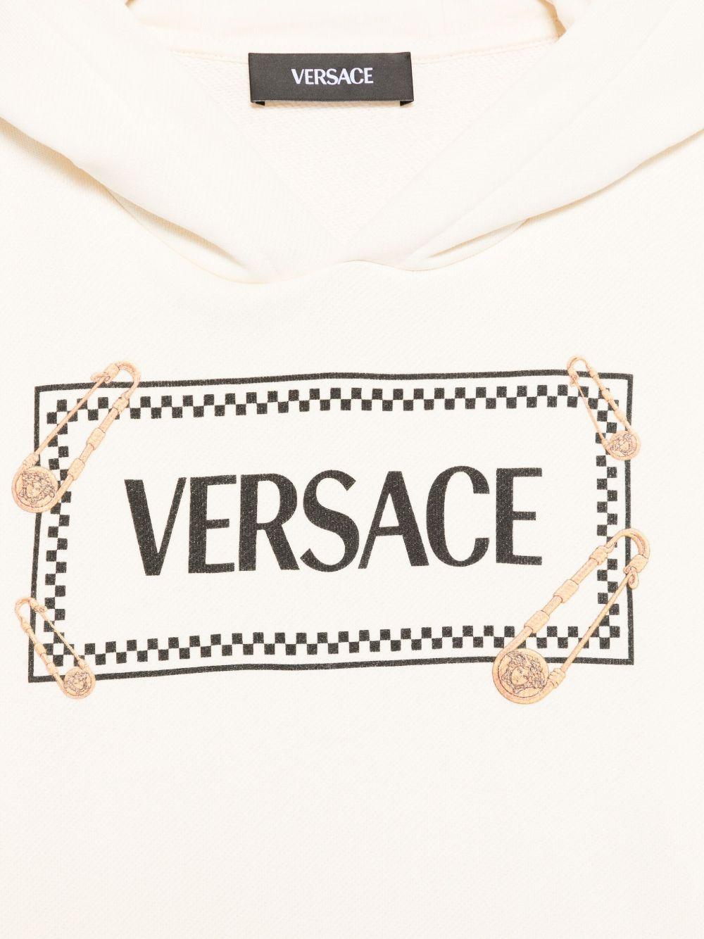 Felpa per bambini Versace Kids avorio con dettaglio logo sul davanti - Rubino Kids