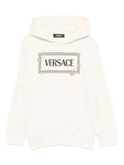 Felpa per bambini Versace Kids avorio con dettaglio logo sul davanti - Rubino Kids
