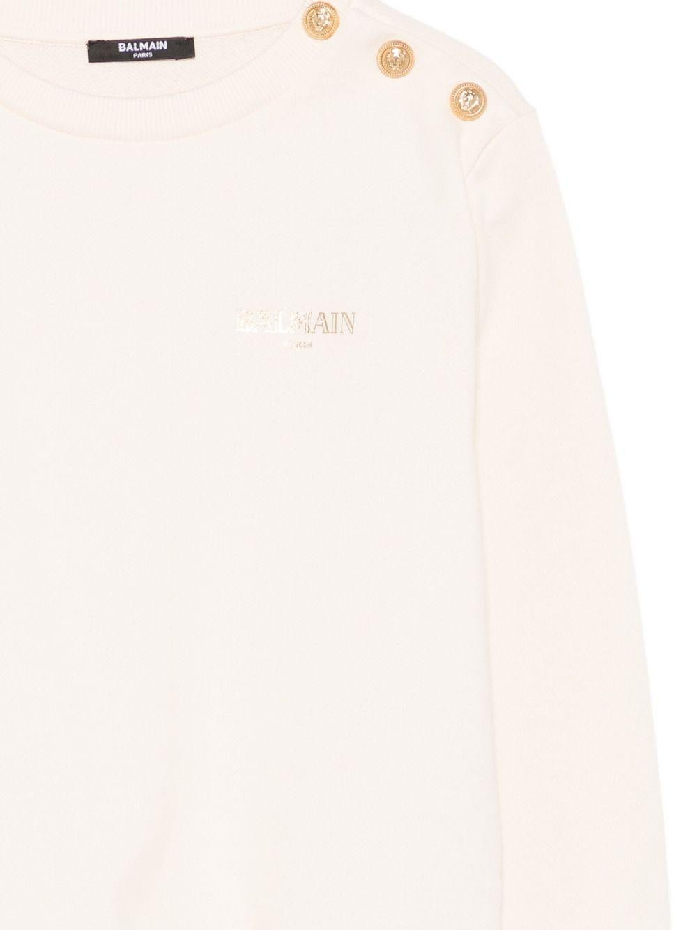 Felpa per bambino Balmain Kids beige con bottoni oro - Rubino Kids