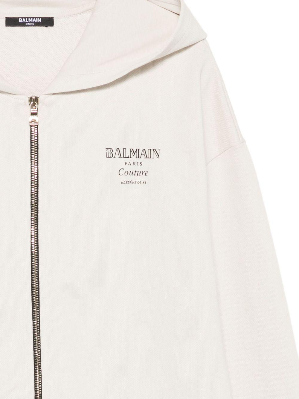 Felpa per bambino Balmain Kids beige con chiusura con zip - Rubino Kids