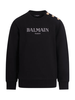 Balmain Kids black sweatshirt with logo on the front