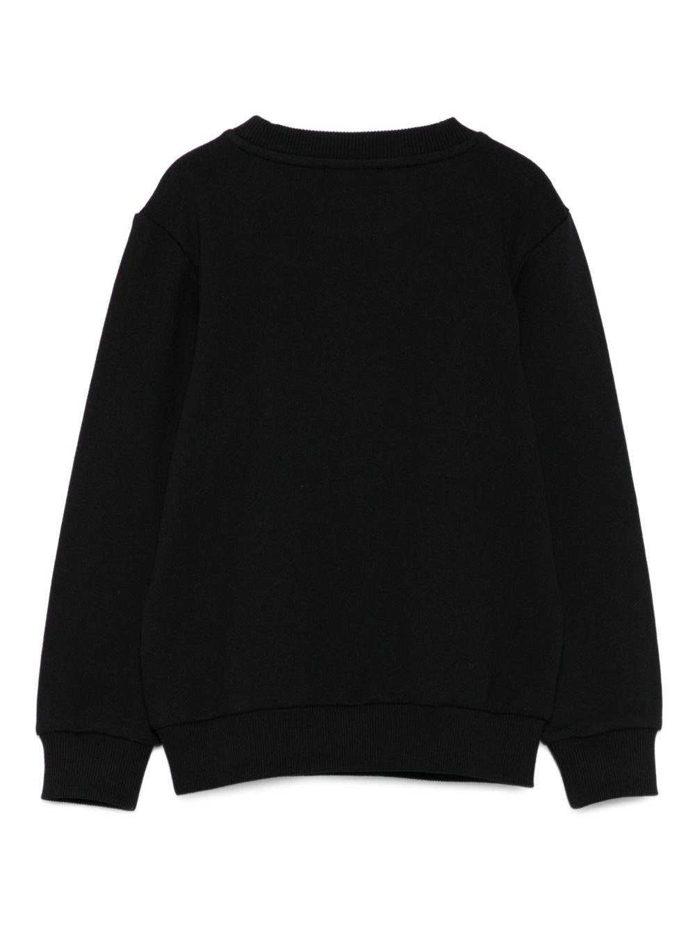 Felpa per bambino Balmain Kids nero con logo ricamato - Rubino Kids