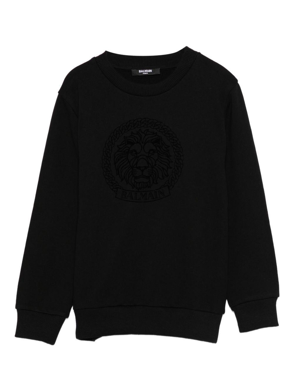 Felpa per bambino Balmain Kids nero con testa di leone - Rubino Kids