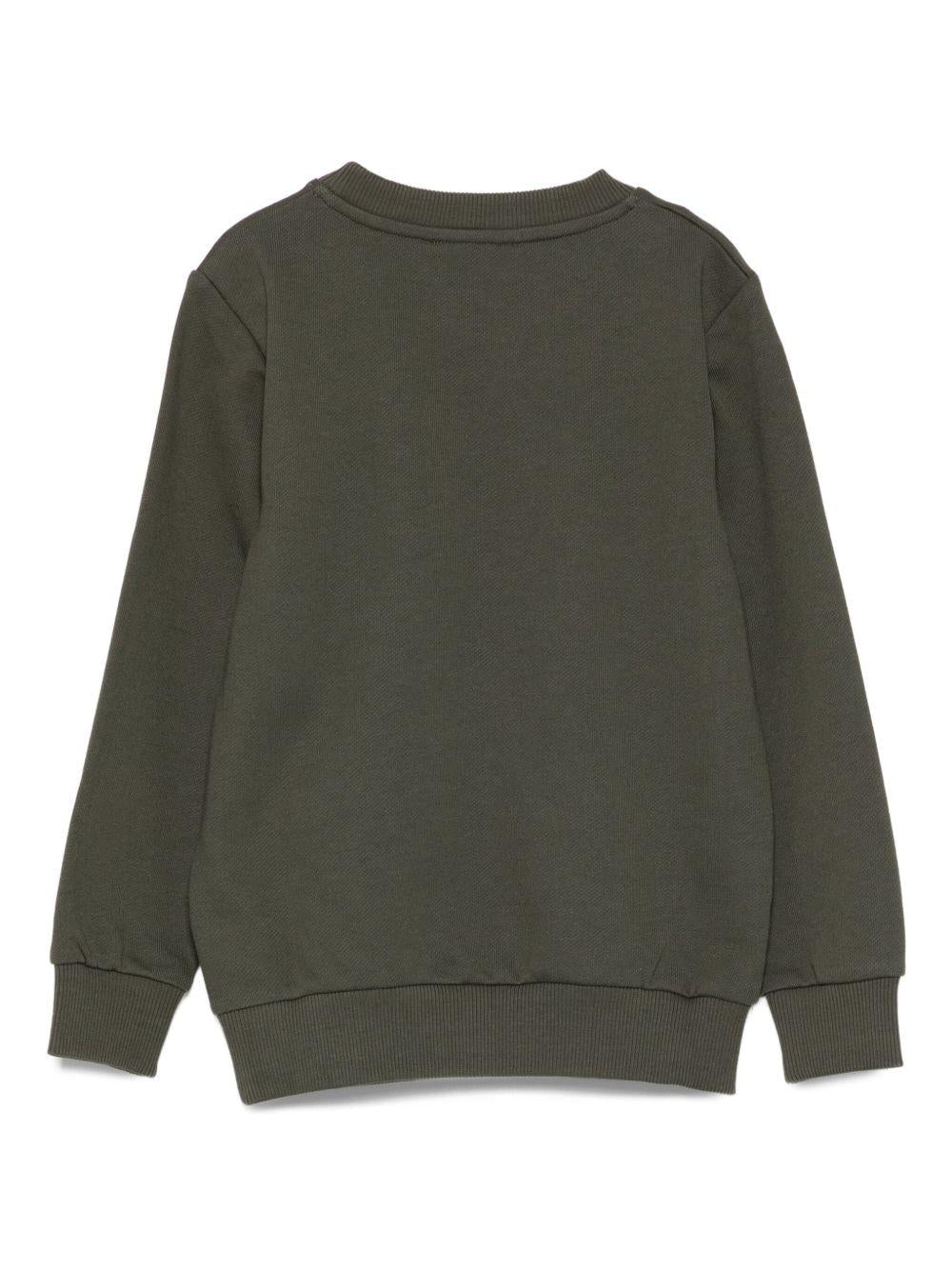Felpa per bambino Balmain Kids verde con logo ricamato - Rubino Kids