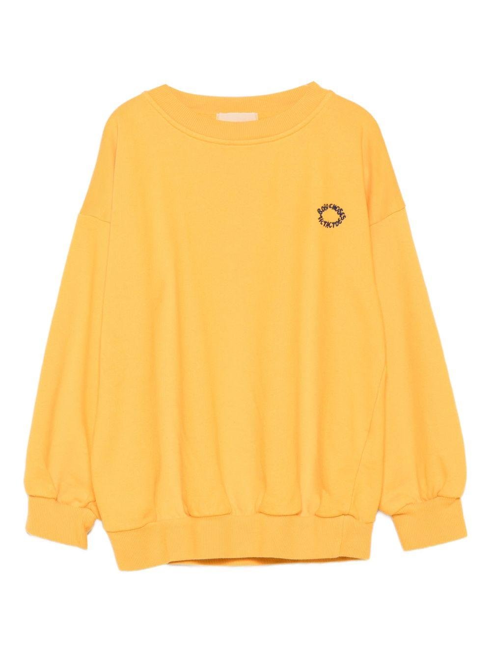 Felpa per bambino Bobo Choses arancione con logo ricamato - Rubino Kids