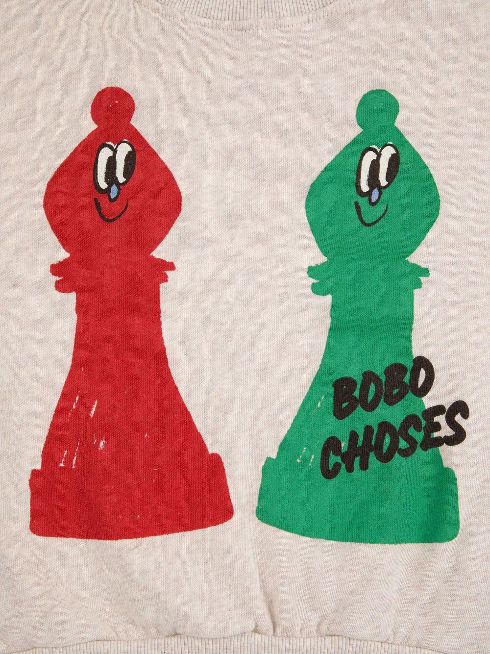 Felpa per bambino Bobo Choses beige con stampa a scacchi - Rubino Kids