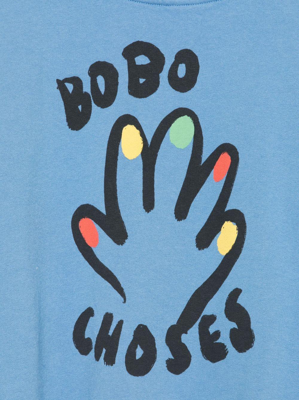 Felpa per bambino Bobo Choses blu con stampa grafica - Rubino Kids