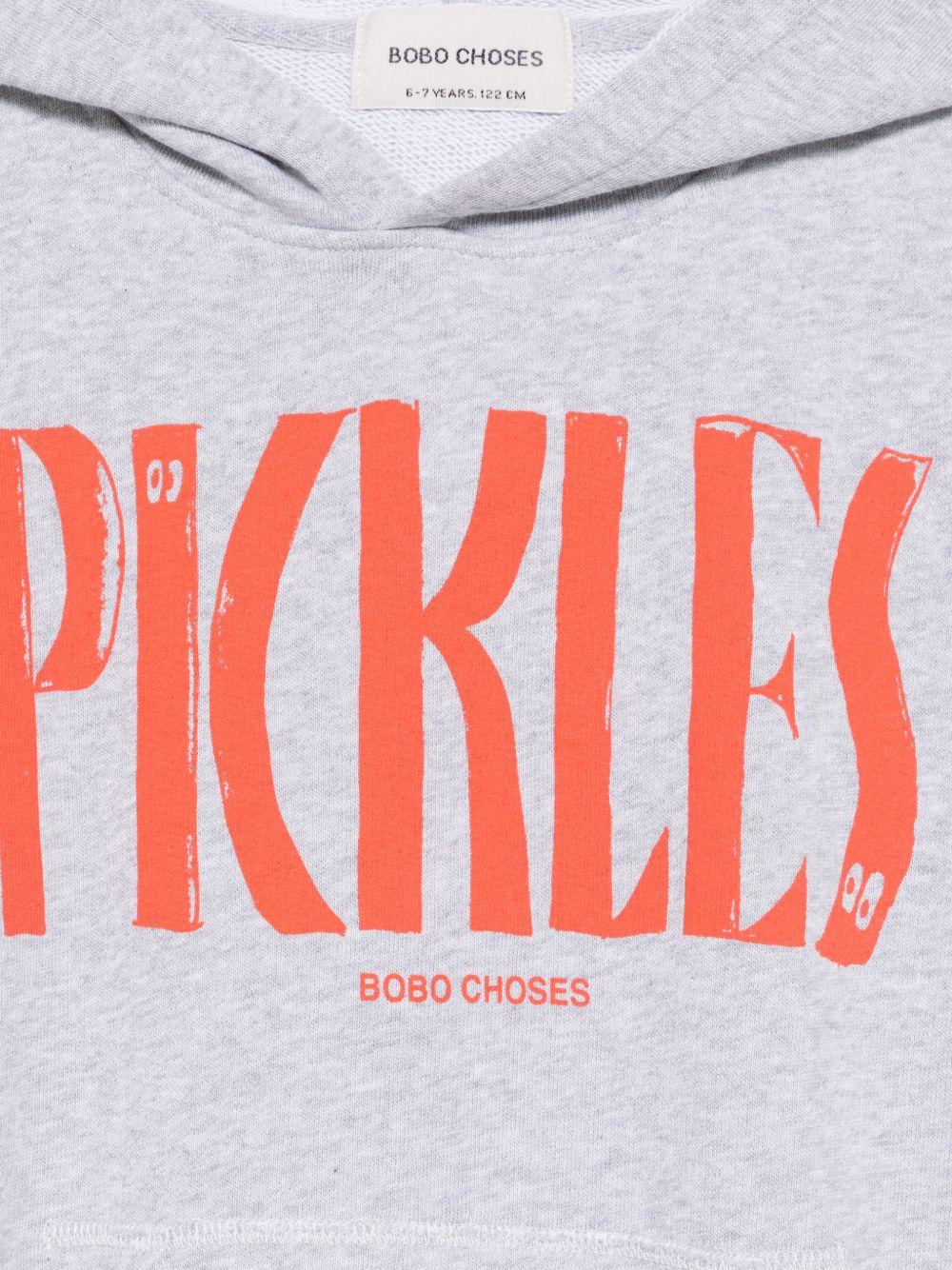 Felpa per bambino Bobo Choses grigia con stampa "Pickles" sul davanti - Rubino Kids