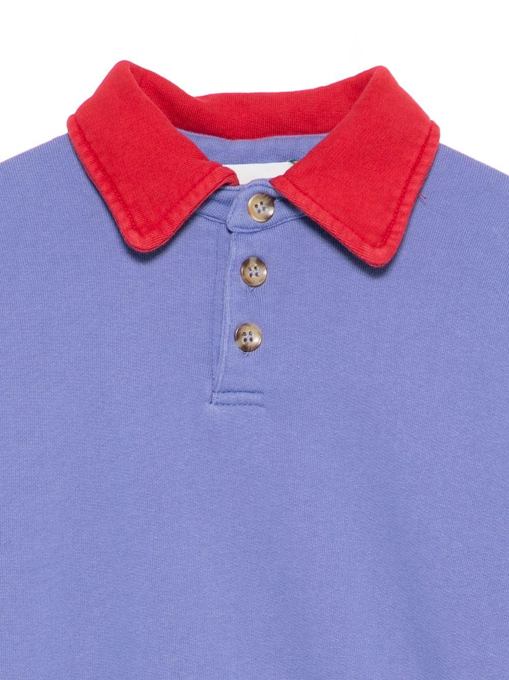 Felpa per bambino Bobo Choses viola con colletto a contrasto - Rubino Kids