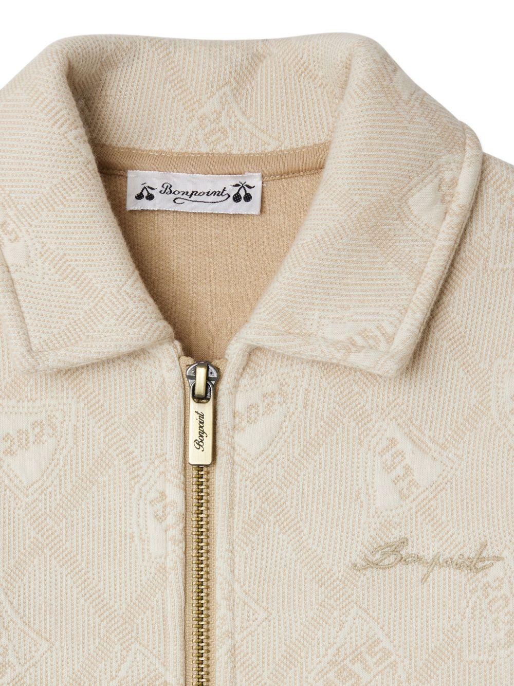Felpa per bambino Bonpoint beige con ricamo logo - Rubino Kids