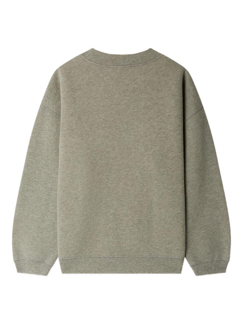 Felpa per bambino Bonpoint grigio con logo ricamato - Rubino Kids