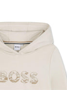 Felpa per bambino BOSS Kids beige con cappuccio - Rubino Kids