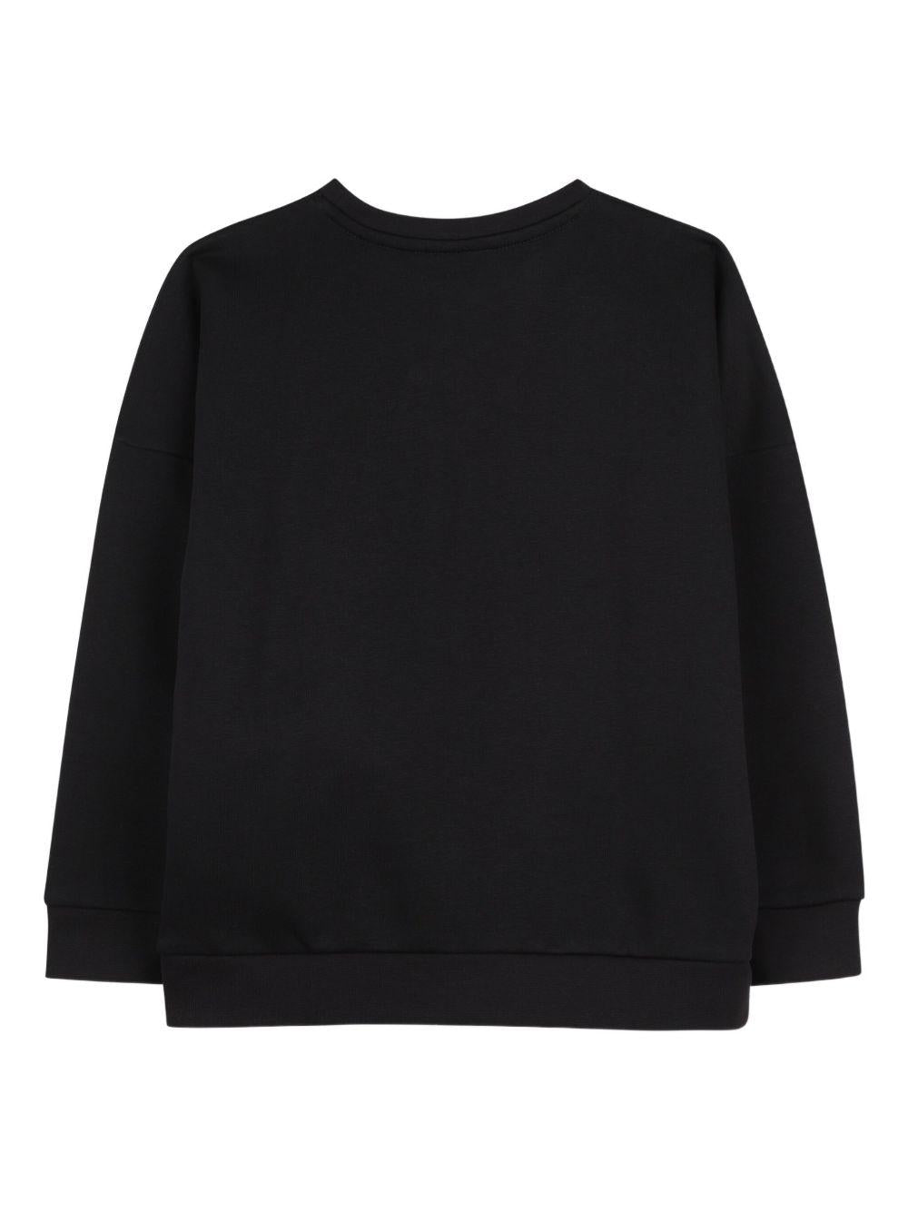 Felpa per bambino Boss Kids nera con stampa con logo - Rubino Kids