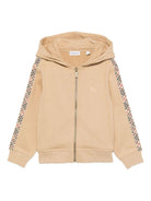 Felpa per bambino Burberry Kids beige con scollo con cappuccio - Rubino Kids