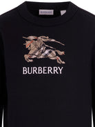 Felpa per bambino Burberry Kids nera con logo equestrian kinght sul davanti - Rubino Kids